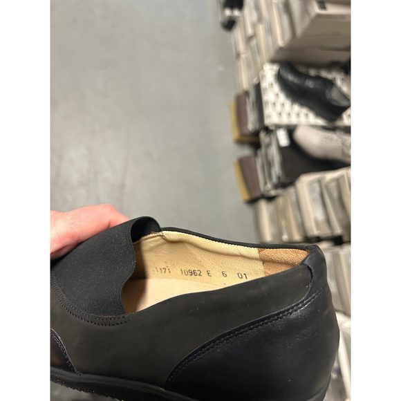 Vintage Hartjes‎ Women's Slip-on Black Nubuck and Calf Leather Shoe 10962 - Picture 3 of 4